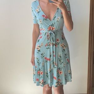 Blue floral summer dress